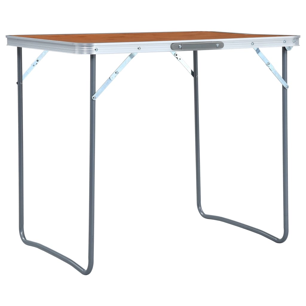 Masă De Camping Pliabilă Cu Cadru Metalic, 80 X 60 Cm