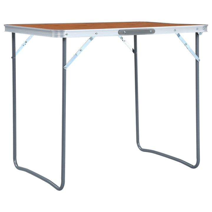 Masă De Camping Pliabilă Cu Cadru Metalic, 80 X 60 Cm