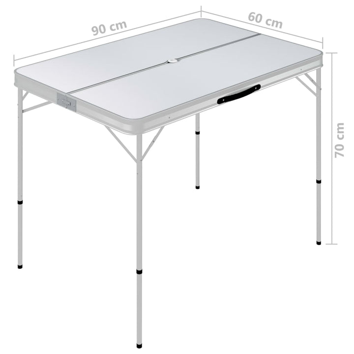 Masă De Camping Pliabilă Cu 2 Bănci, , Aluminiu