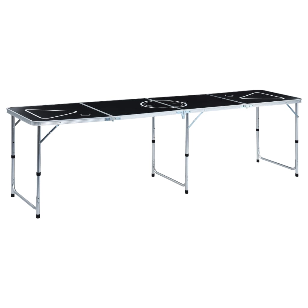Masă De Joc Cu Bere Tip Ping Pong, Pliabilă, Negru, 240 Cm
