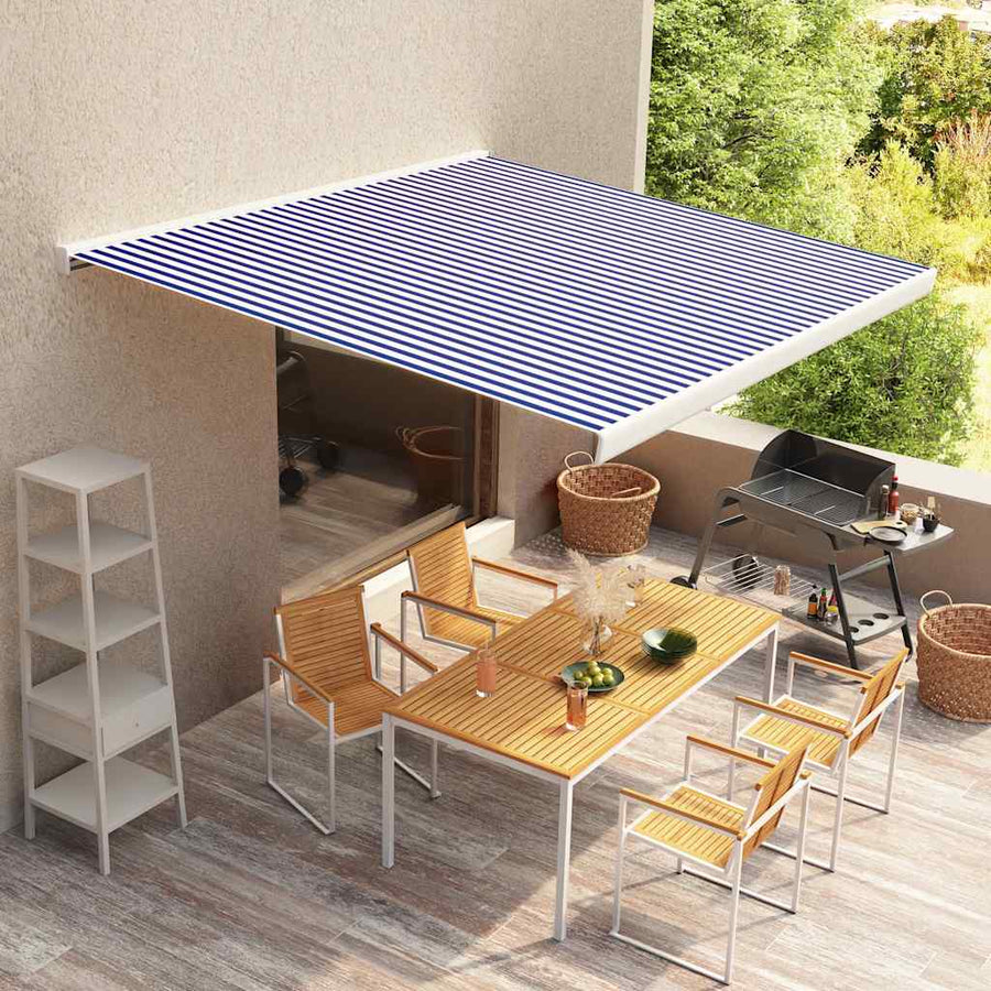 Pânză De Copertină, Albastru Și Alb, 350 X 250 Cm