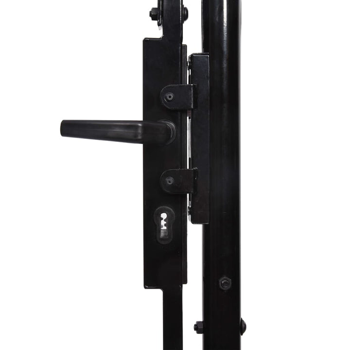 Poartă De Gard, O Ușă, Cu , Negru, 1 X 1,75 M, Oțel