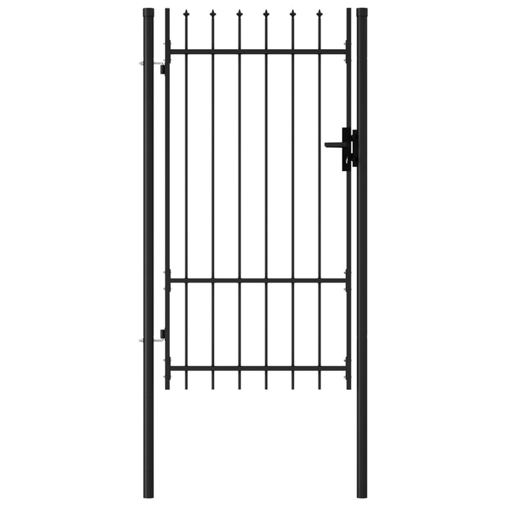 Poartă De Gard, O Ușă, Cu , Negru, 1 X 1,75 M, Oțel