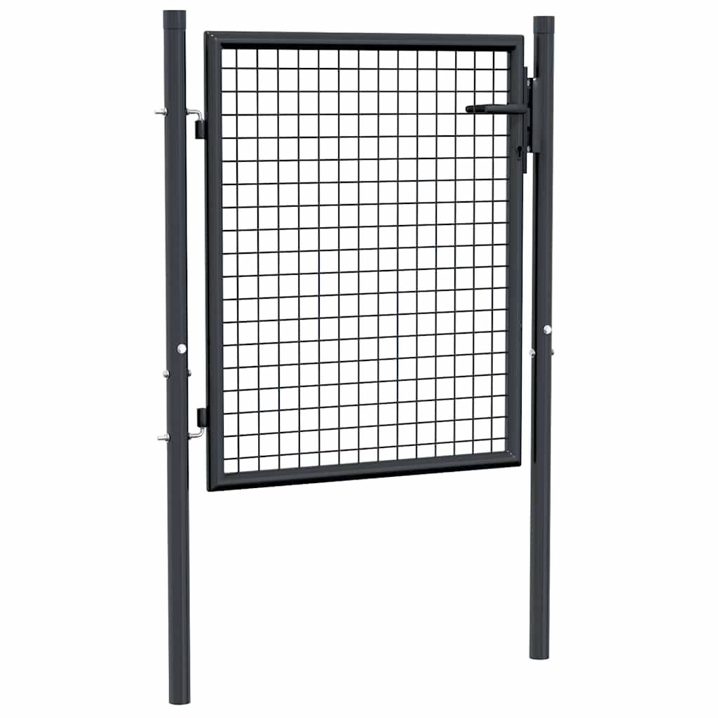 Poartă De Grădină Din Plasă, Gri, , Oțel Galvanizat