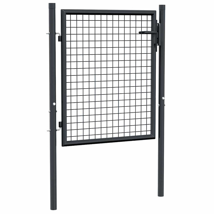 Poartă De Grădină Din Plasă, Gri, , Oțel Galvanizat