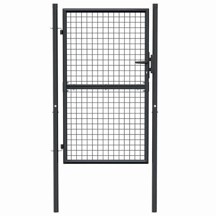 Poartă De Grădină Din Plasă, Gri, , Oțel Galvanizat