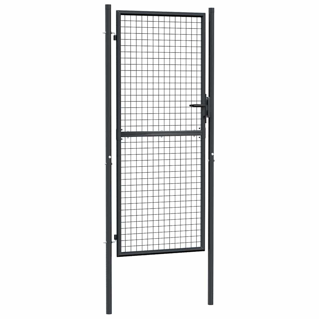 Poartă De Grădină Din Plasă, Gri, , Oțel Galvanizat