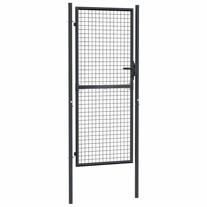 Poartă De Grădină Din Plasă, Gri, , Oțel Galvanizat