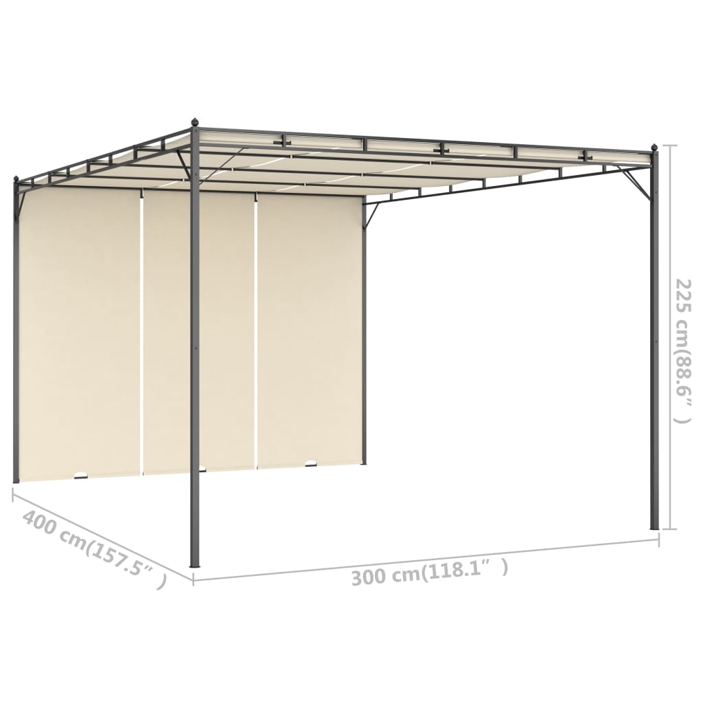 Pavilion De Grădină Cu Perdea Laterală, , 4 X 3 X 2,25 M