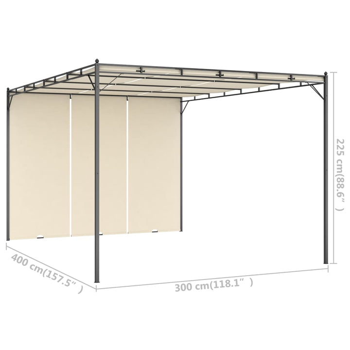 Pavilion De Grădină Cu Perdea Laterală, , 4 X 3 X 2,25 M