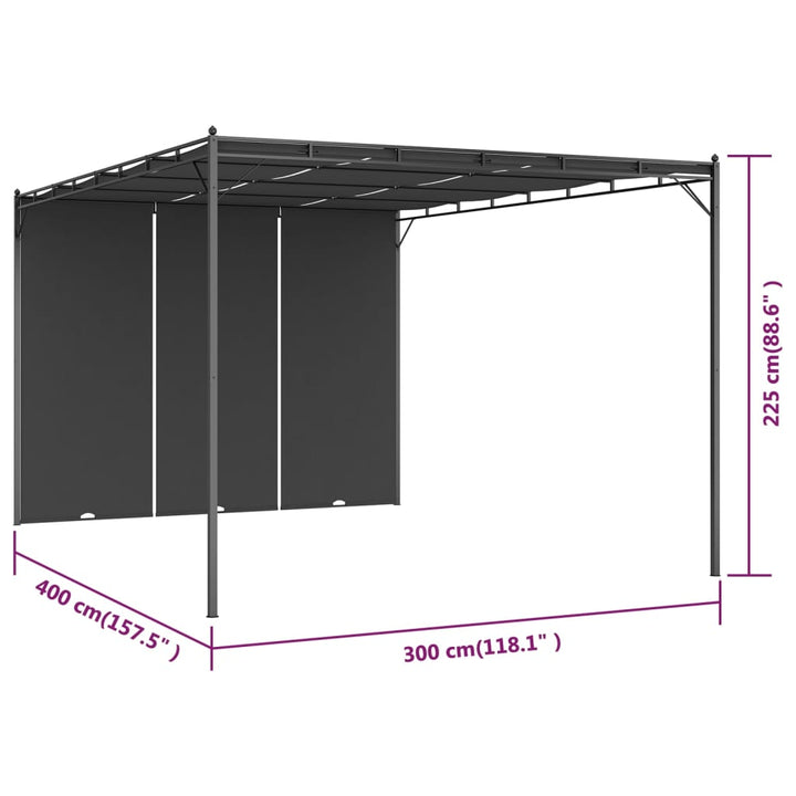 Pavilion De Grădină Cu Perdea Laterală, , 4X3X2,25 M