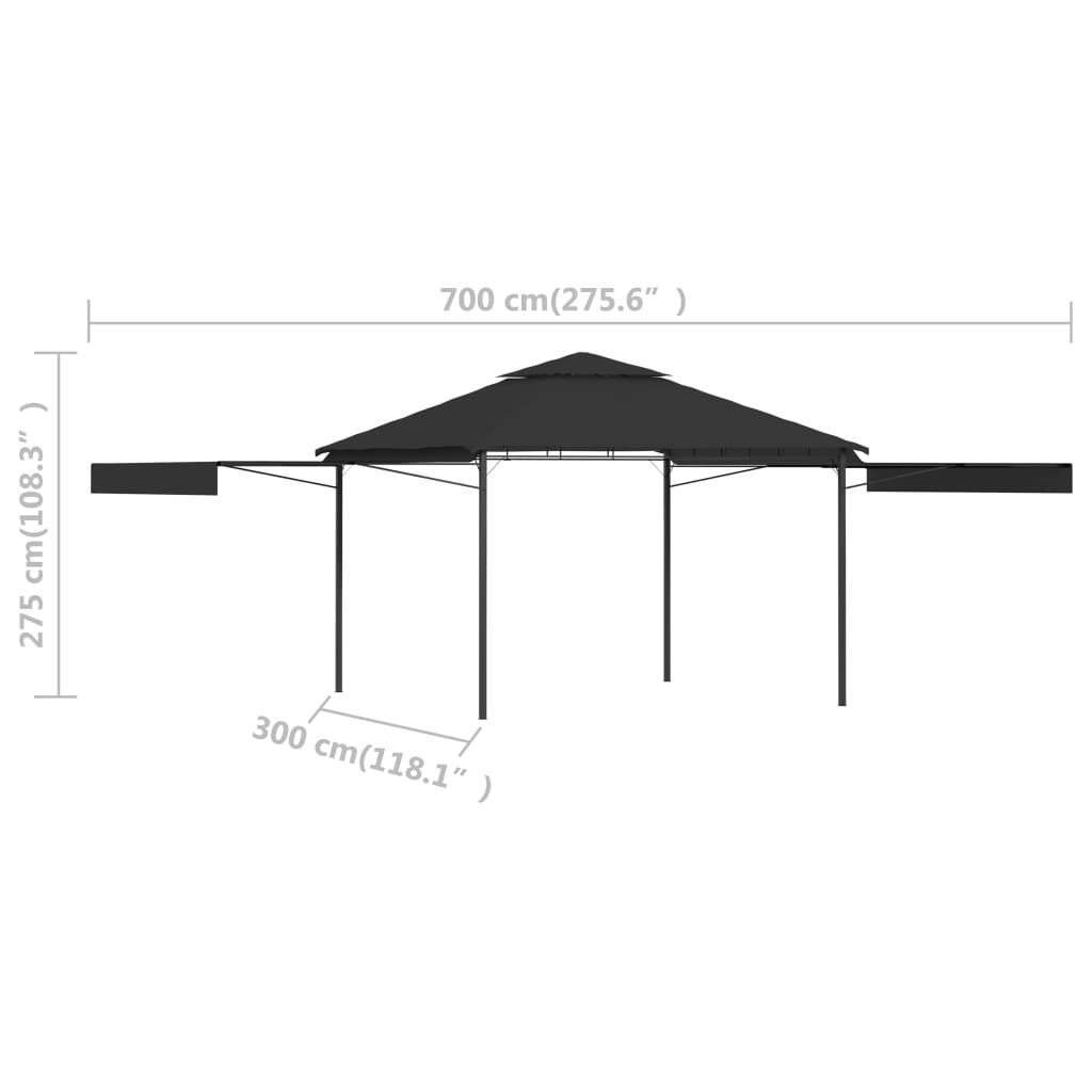 Pavilion Cu Acoperiș Dublu Extins 3X3X2,75 M 180 G/M²
