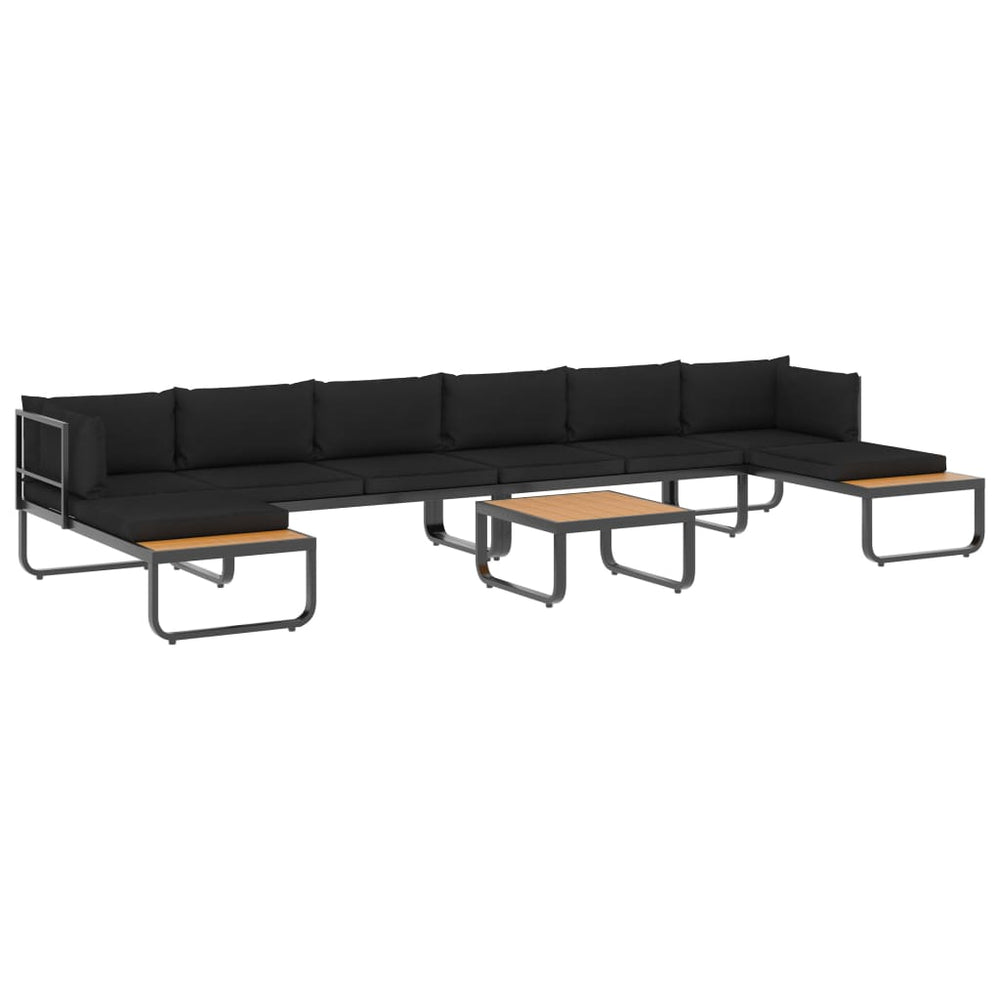 Set Canapea De Grădină Colțar Cu Perne, 5 Piese, Aluminiu, Wpc
