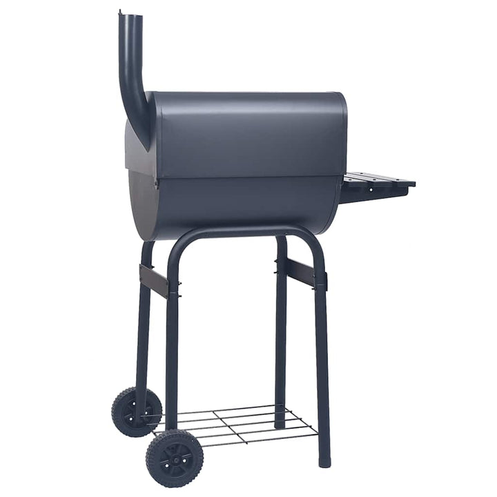 Grătar Barbecue Cu Cărbuni, Afumătoare Și Raft Inferior, Negru