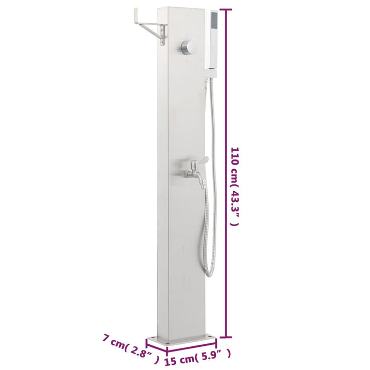 Robinet De Duș Pentru Grădină, 110 Cm, Oțel Inoxidabil