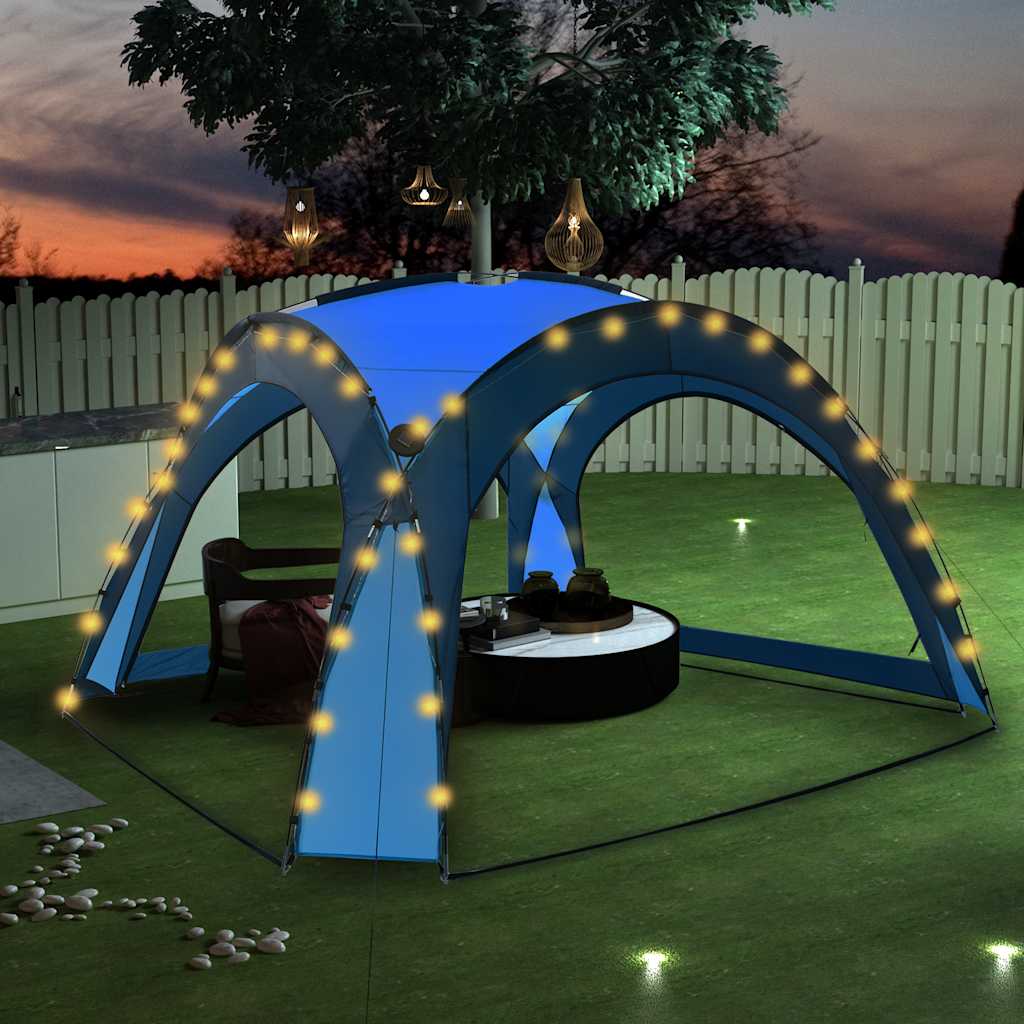 Cort Petrecere Cu Led, 4 Pereți, Gri&Portocaliu, 3,6X3,6X2,3 M