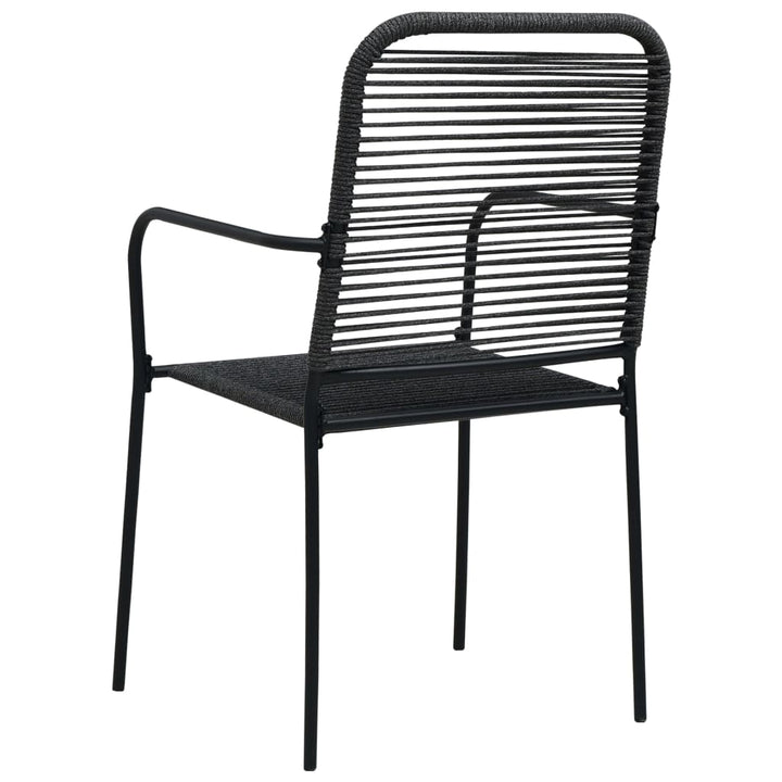 Set Mobilier De Exterior, 7 Piese, Negru, Frânghie Și Oțel