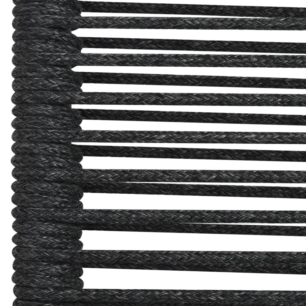 Set Mobilier De Exterior, 7 Piese, Negru, Frânghie Și Oțel