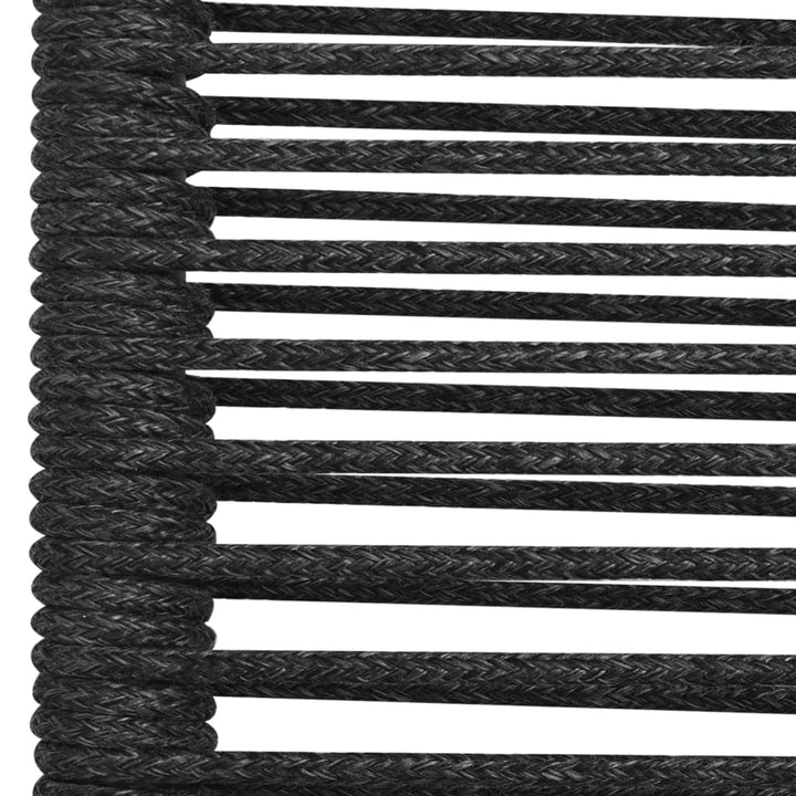 Set Mobilier De Exterior, 7 Piese, Negru, Frânghie Și Oțel