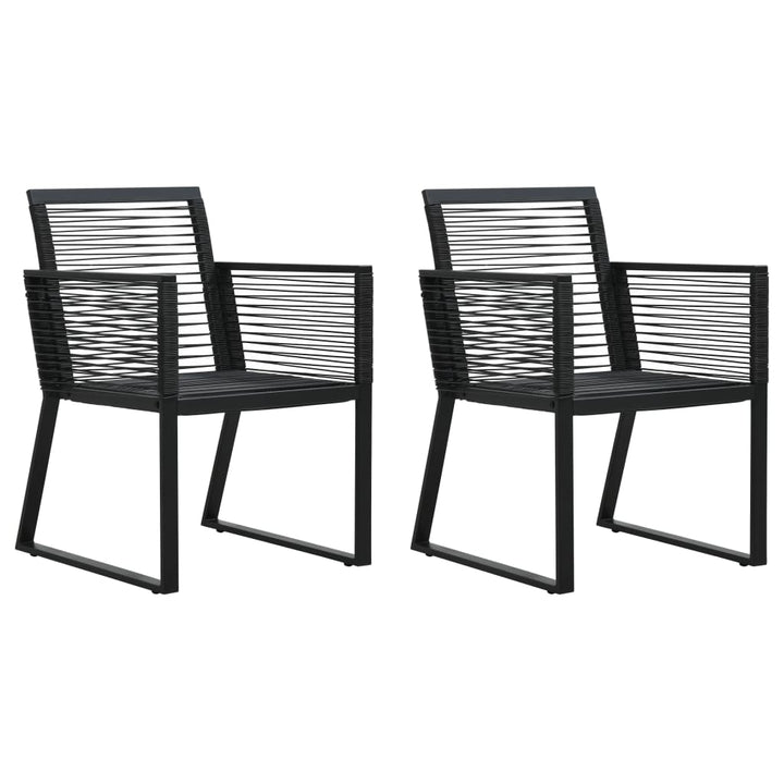 Scaune De Grădină, 2 Buc., Negru, Ratan Pvc