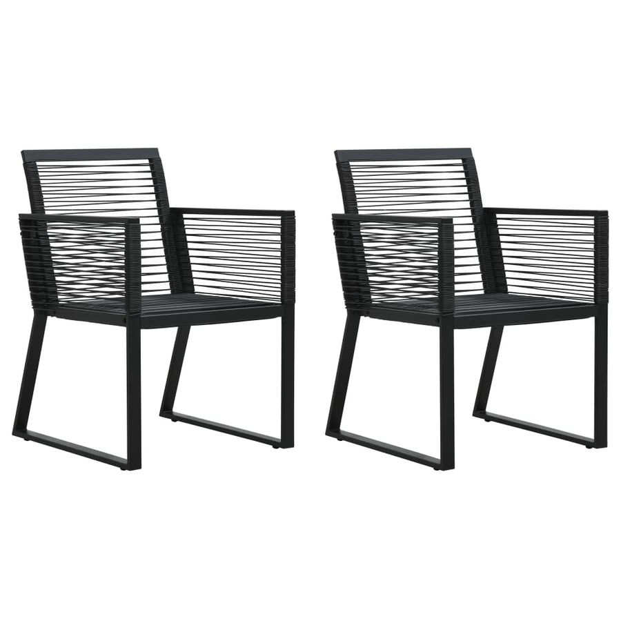 Scaune De Grădină, 2 Buc., Negru, Ratan Pvc
