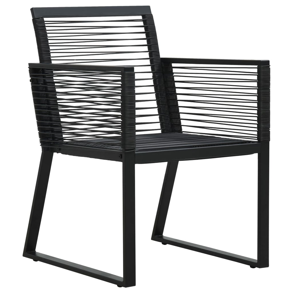 Scaune De Grădină, 2 Buc., Negru, Ratan Pvc