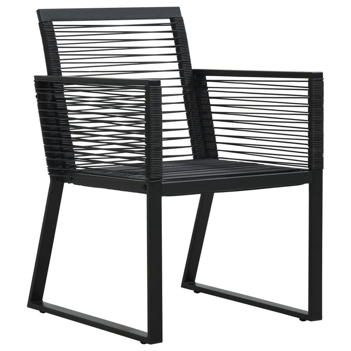Scaune De Grădină, 2 Buc., Negru, Ratan Pvc