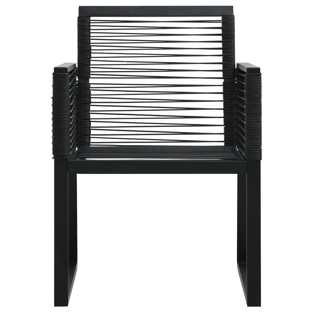 Scaune De Grădină, 2 Buc., Negru, Ratan Pvc
