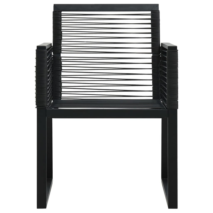 Scaune De Grădină, 2 Buc., Negru, Ratan Pvc