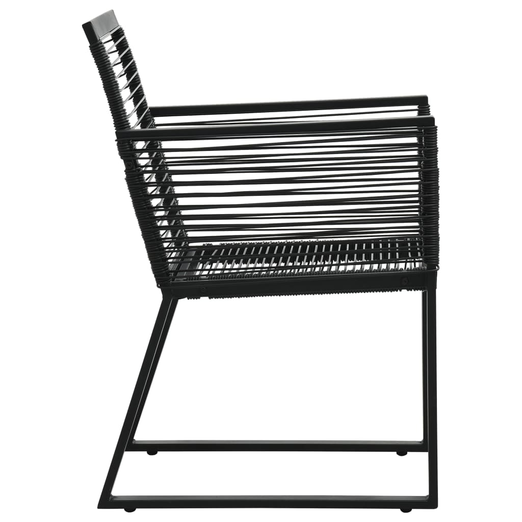 Scaune De Grădină, 2 Buc., Negru, Ratan Pvc