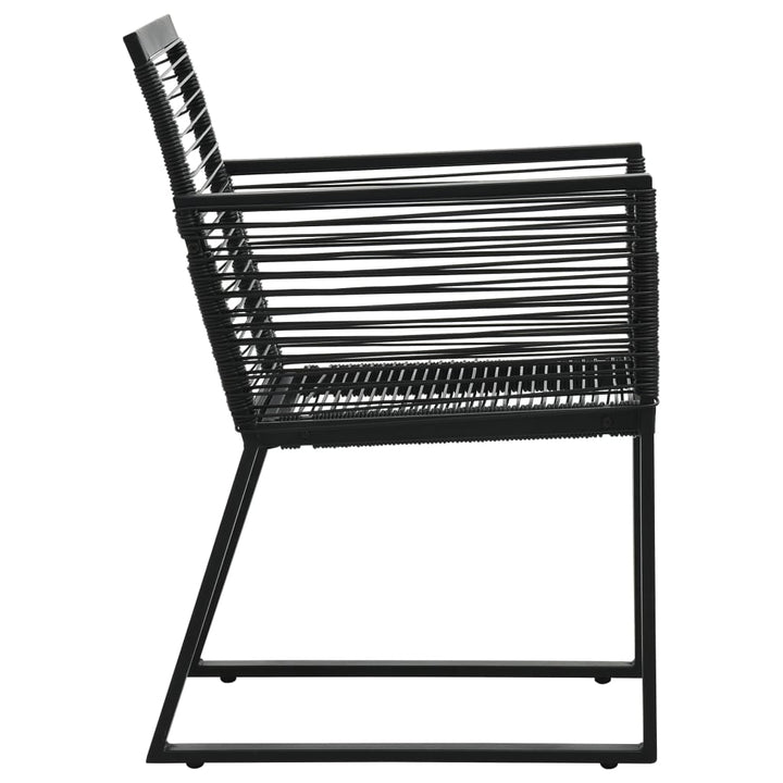 Scaune De Grădină, 2 Buc., Negru, Ratan Pvc