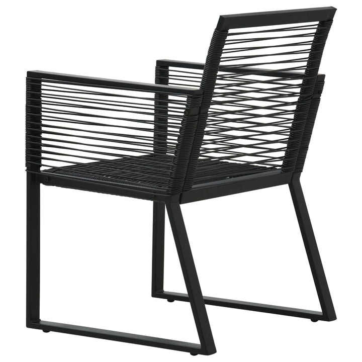 Scaune De Grădină, 2 Buc., Negru, Ratan Pvc