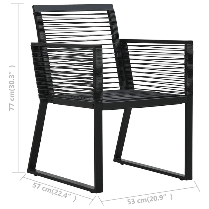 Scaune De Grădină, 2 Buc., Negru, Ratan Pvc