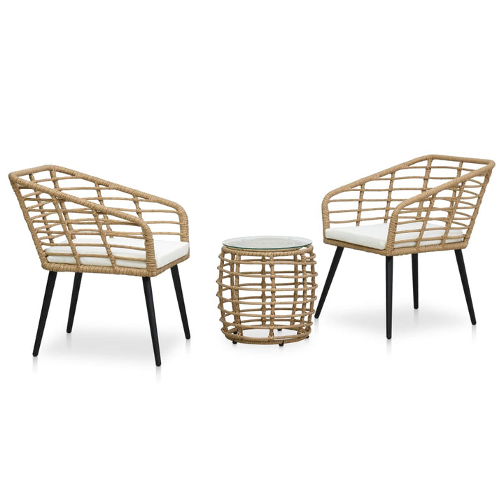 Set Mobilier De Bistro, 3 Piese, , Poliratan