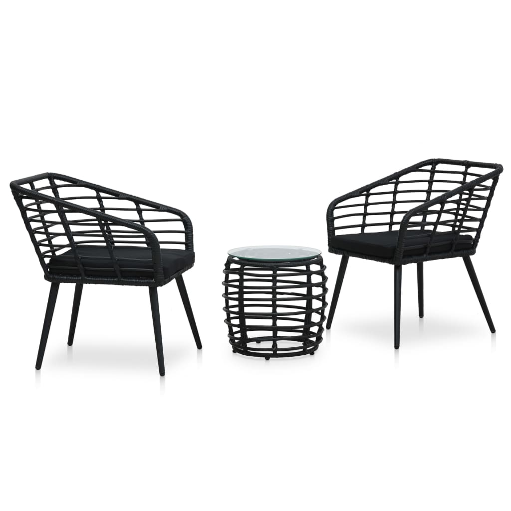 Set Mobilier De Bistro, 3 Piese, , Poliratan
