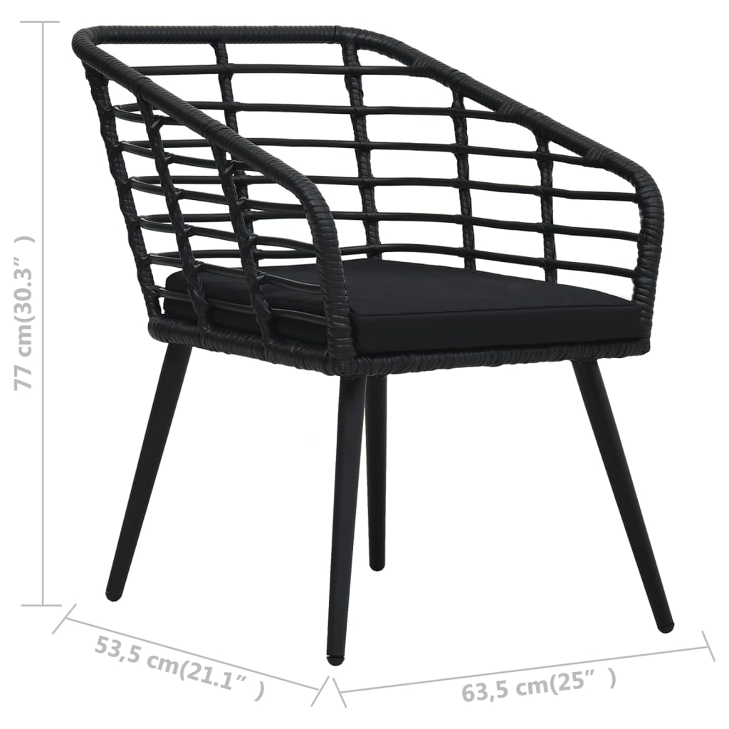 Set Mobilier De Bistro, 3 Piese, , Poliratan