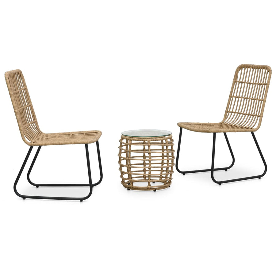 Set Mobilier De Bistro, 3 Piese, , Poliratan