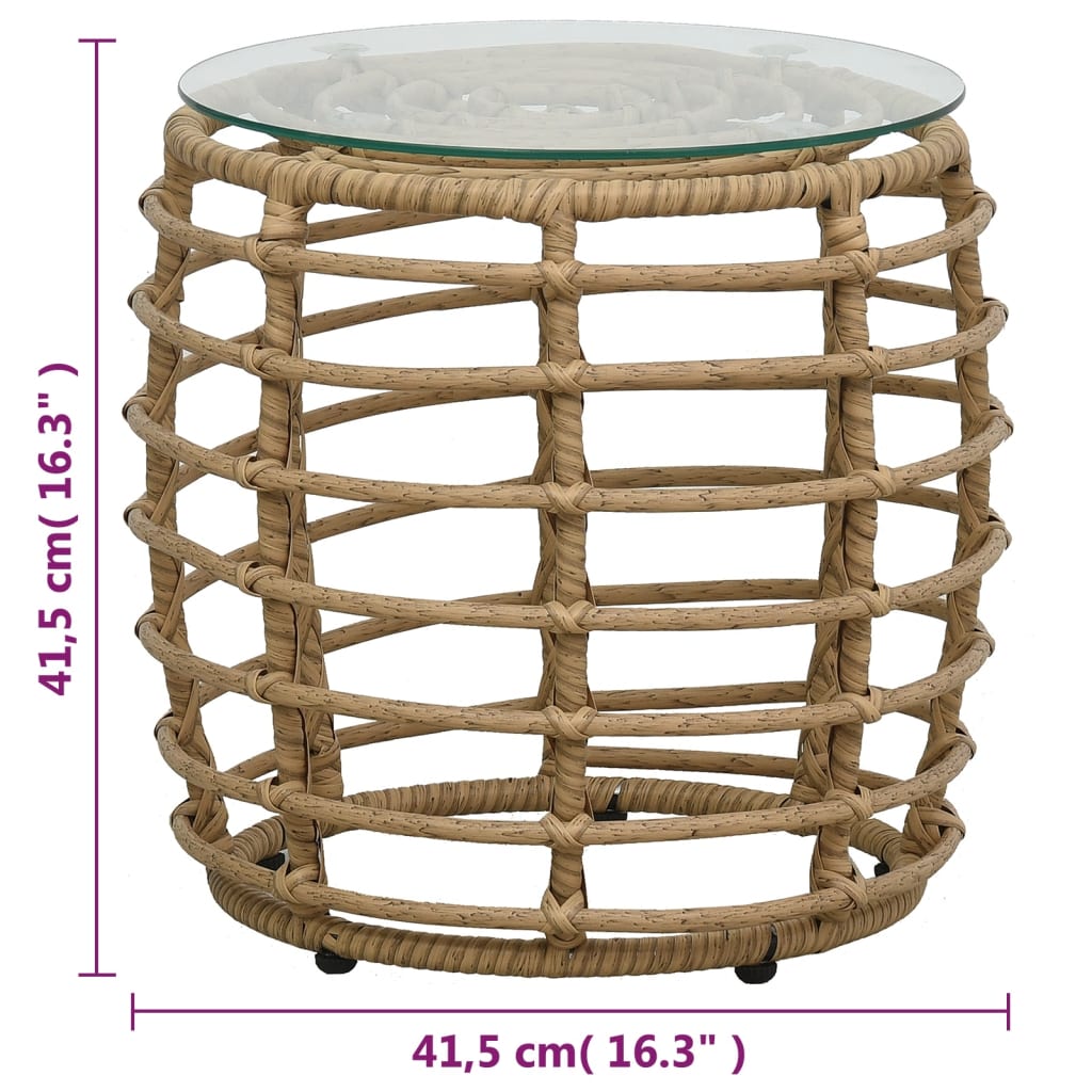 Set Mobilier De Bistro, 3 Piese, , Poliratan