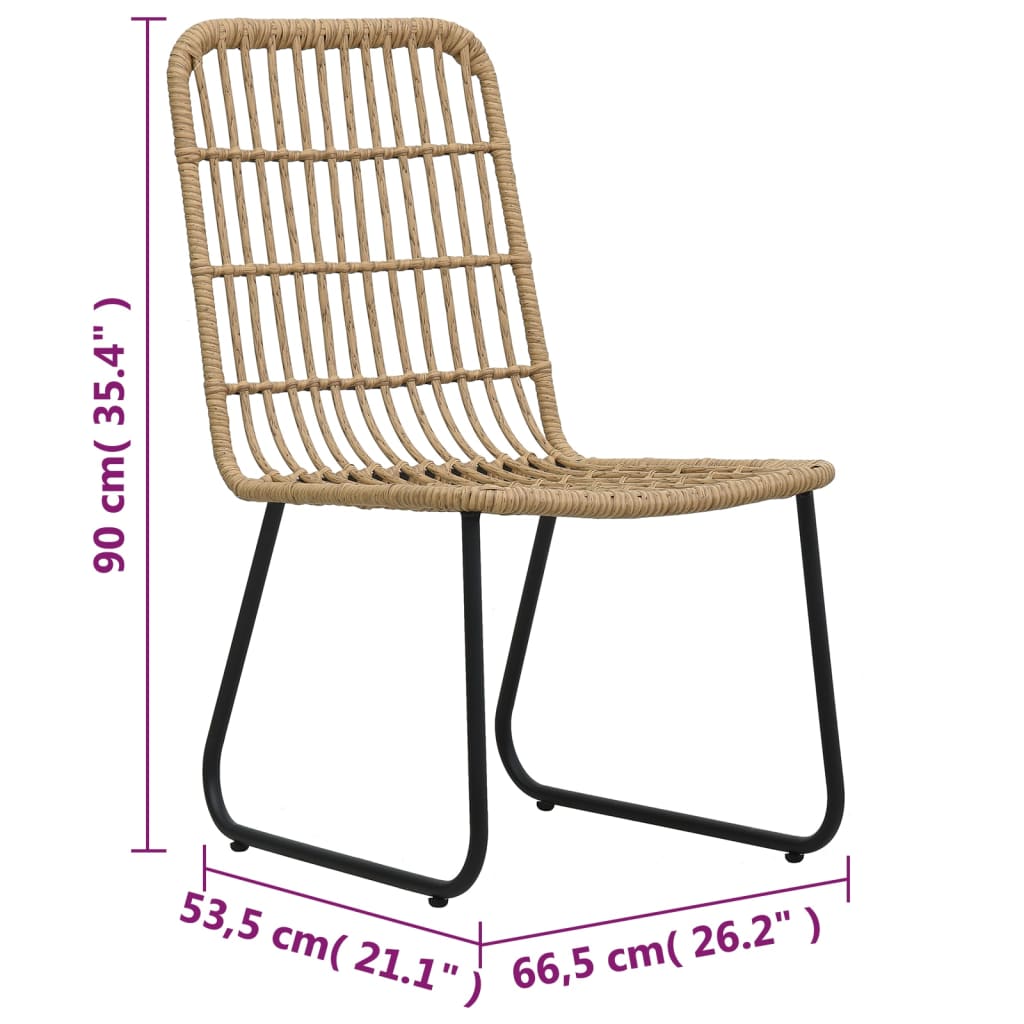Set Mobilier De Bistro, 3 Piese, , Poliratan
