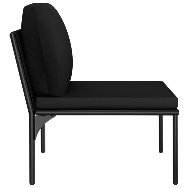 Set Mobilier De Grădină Cu Perne, 6 Piese, Negru, Pvc