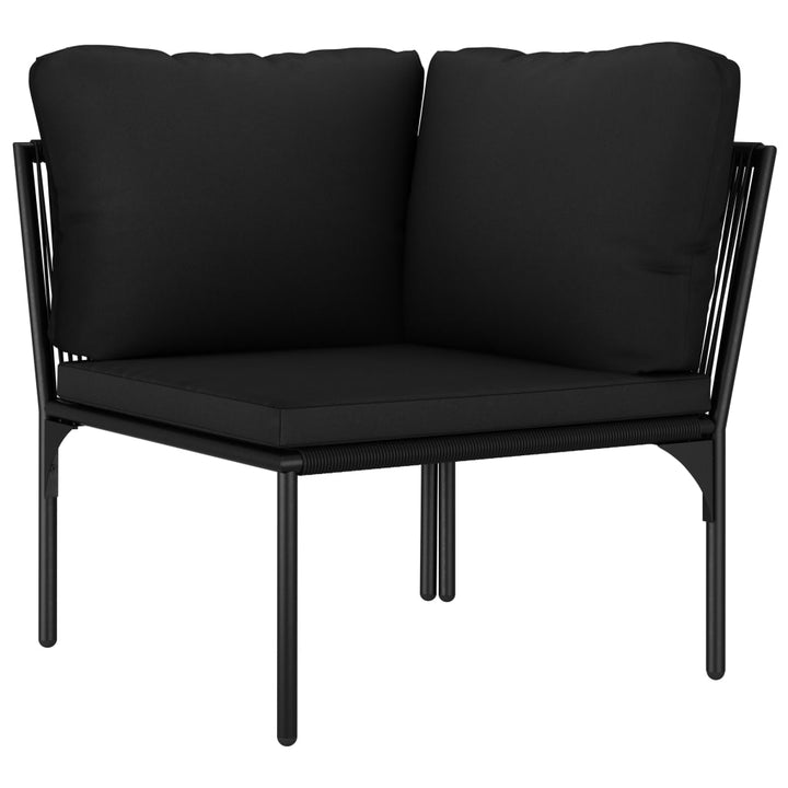 Set Mobilier De Grădină Cu Perne, 6 Piese, Negru, Pvc