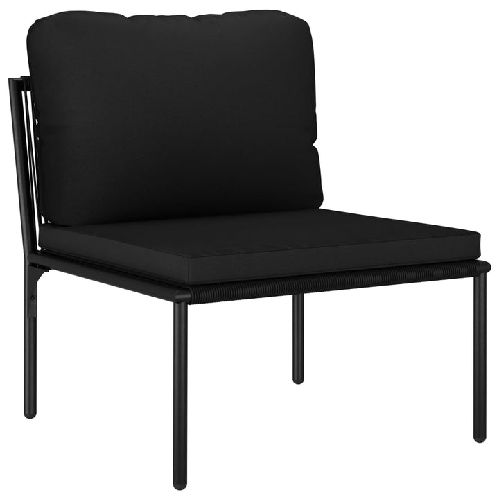 Set Mobilier De Grădină Cu Perne, 6 Piese, Negru, Pvc