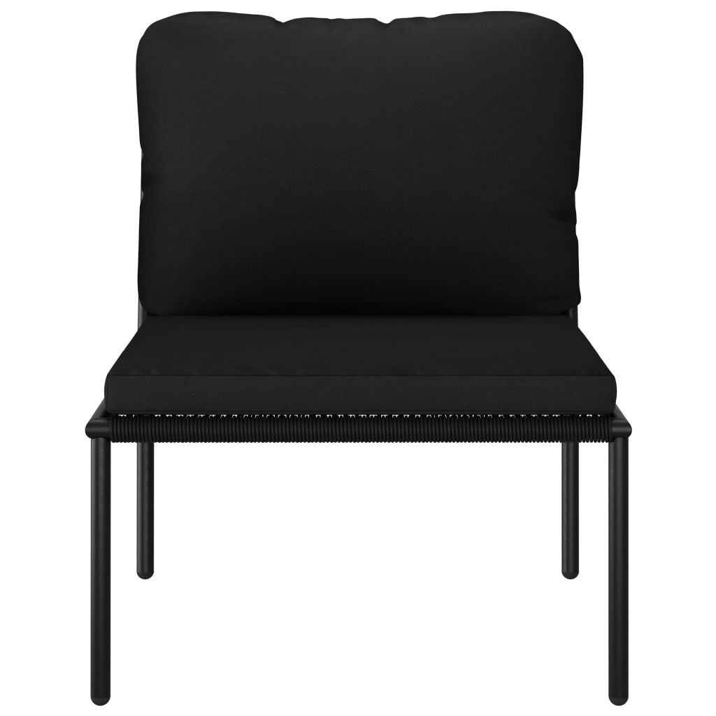 Set Mobilier De Grădină Cu Perne, 6 Piese, Negru, Pvc