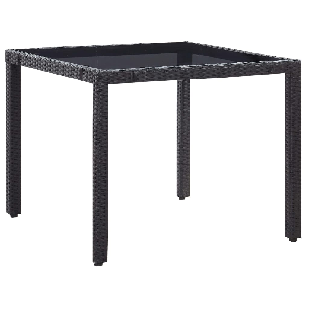Set De Mobilier De Exterior, 5 Piese, Negru, Poliratan