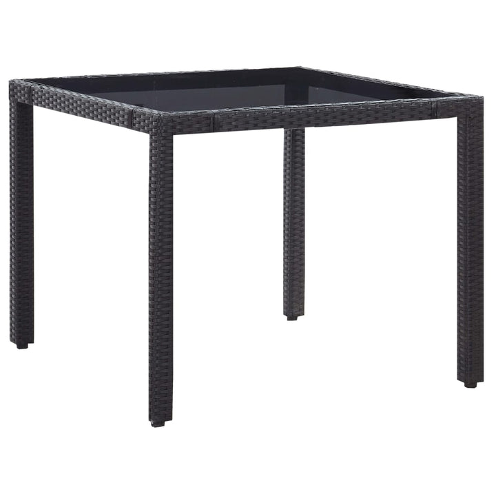 Set De Mobilier De Exterior, 5 Piese, Negru, Poliratan