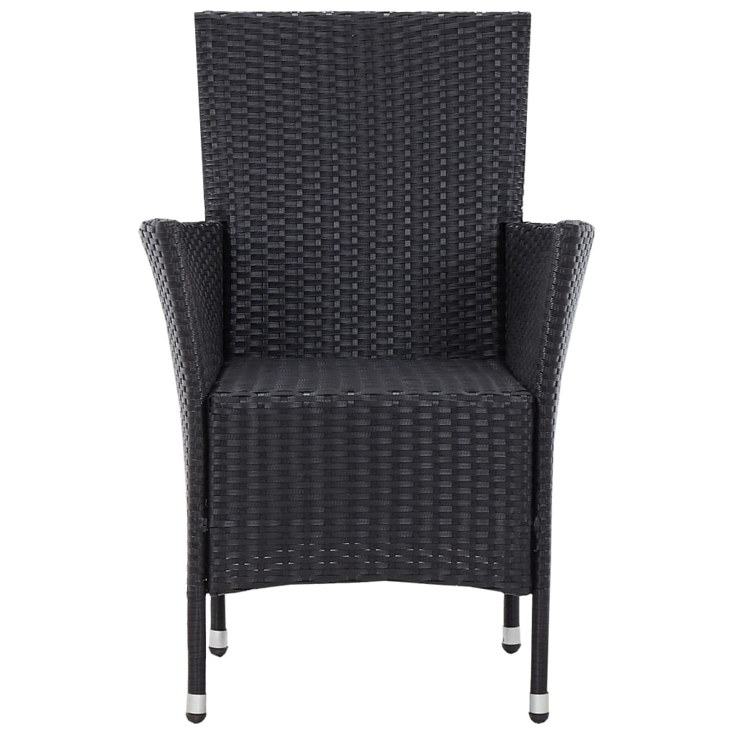 Set De Mobilier De Exterior, 5 Piese, Negru, Poliratan