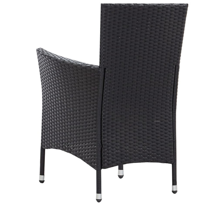 Set De Mobilier De Exterior, 5 Piese, Negru, Poliratan