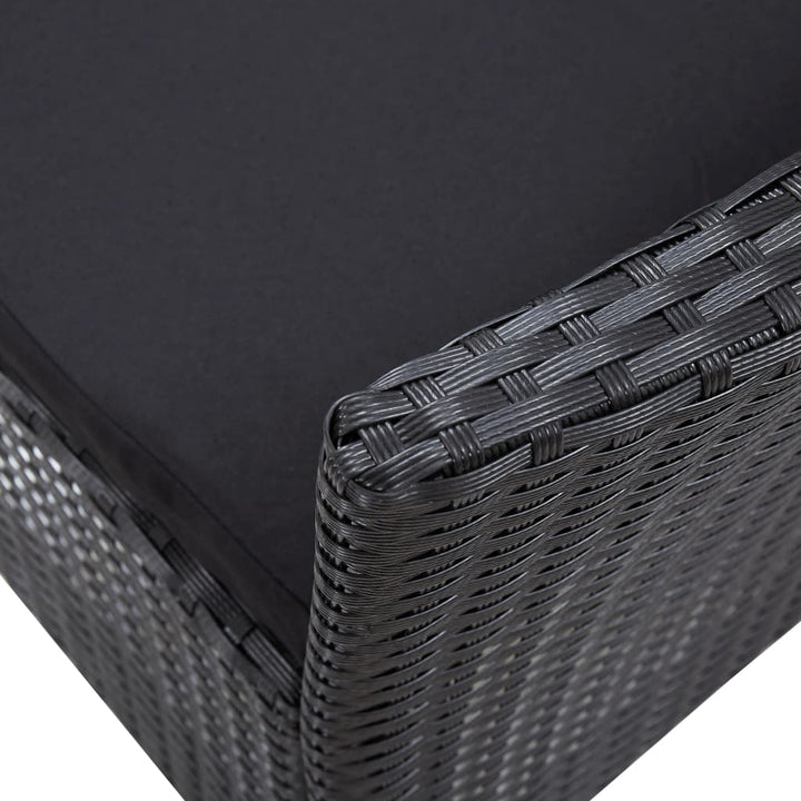 Set De Mobilier De Exterior, 5 Piese, Negru, Poliratan