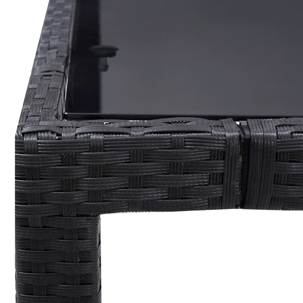 Set De Mobilier De Exterior, 5 Piese, Negru, Poliratan
