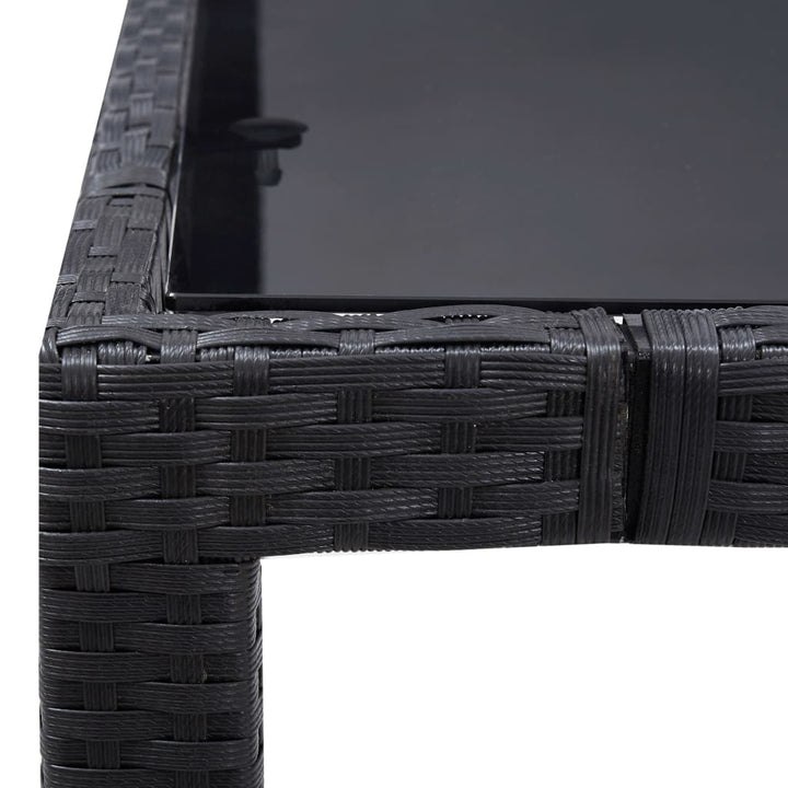 Set De Mobilier De Exterior, 5 Piese, Negru, Poliratan